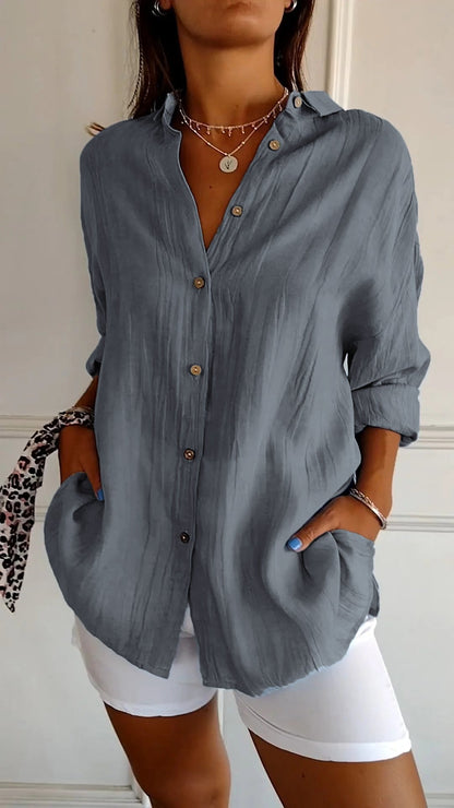 Elegant oversized everyday blouse for women | Emily -11