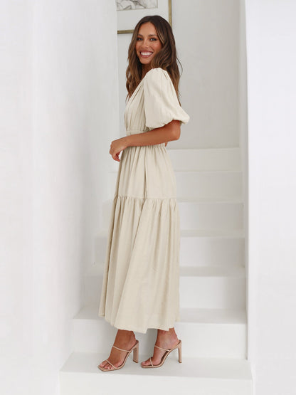 Puff sleeves dress for women | Enola -8