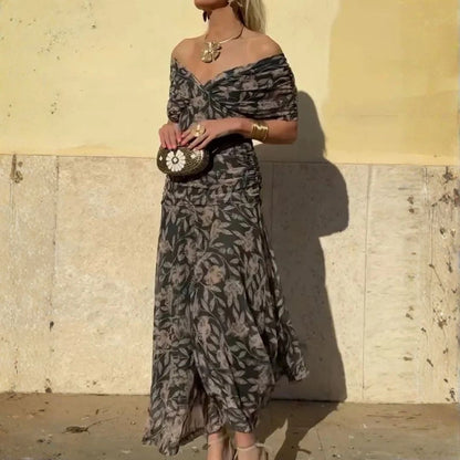 Elegeant V-neck maxi dress for women | Amara -23