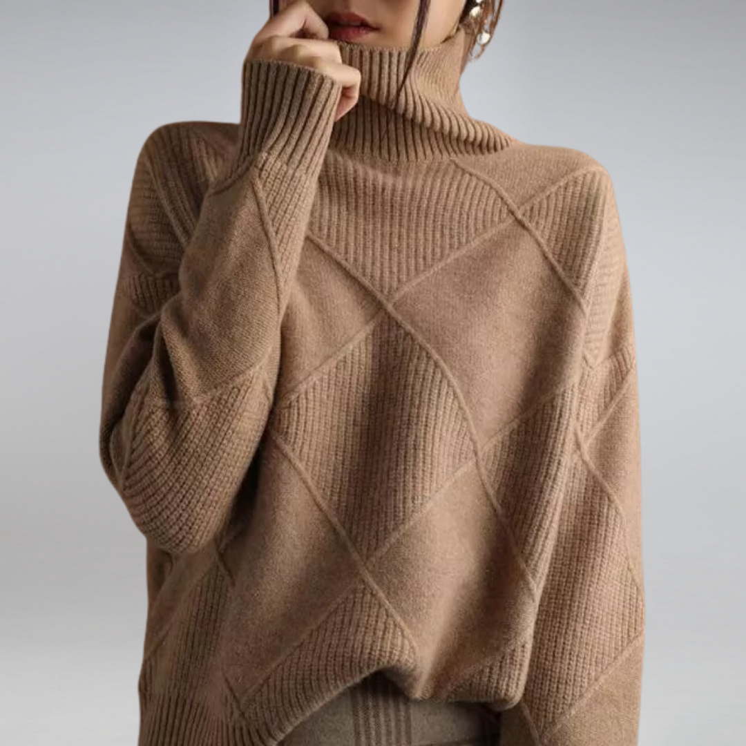 Cashmere turtleneck jumper for women | Myla -1