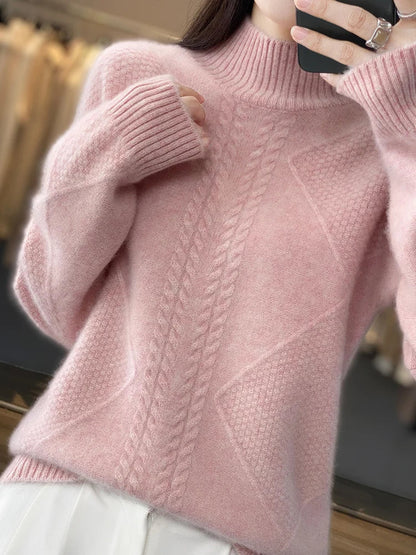 Cable-knit turtleneck jumper for women | Ellis -4