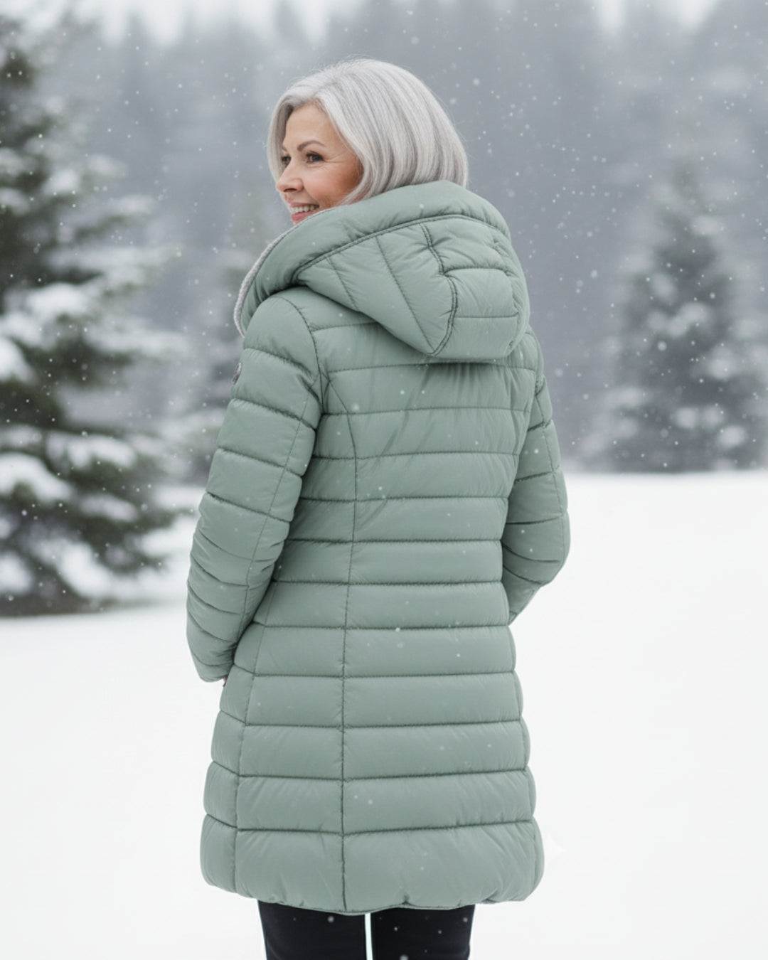 Warm hooded puffer winter coat for women | Olivia -14