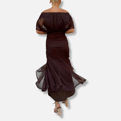 Elegeant V-neck maxi dress for women | Amara -6