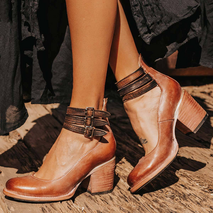 Vintage ankle strap sandal heels for women | Verona