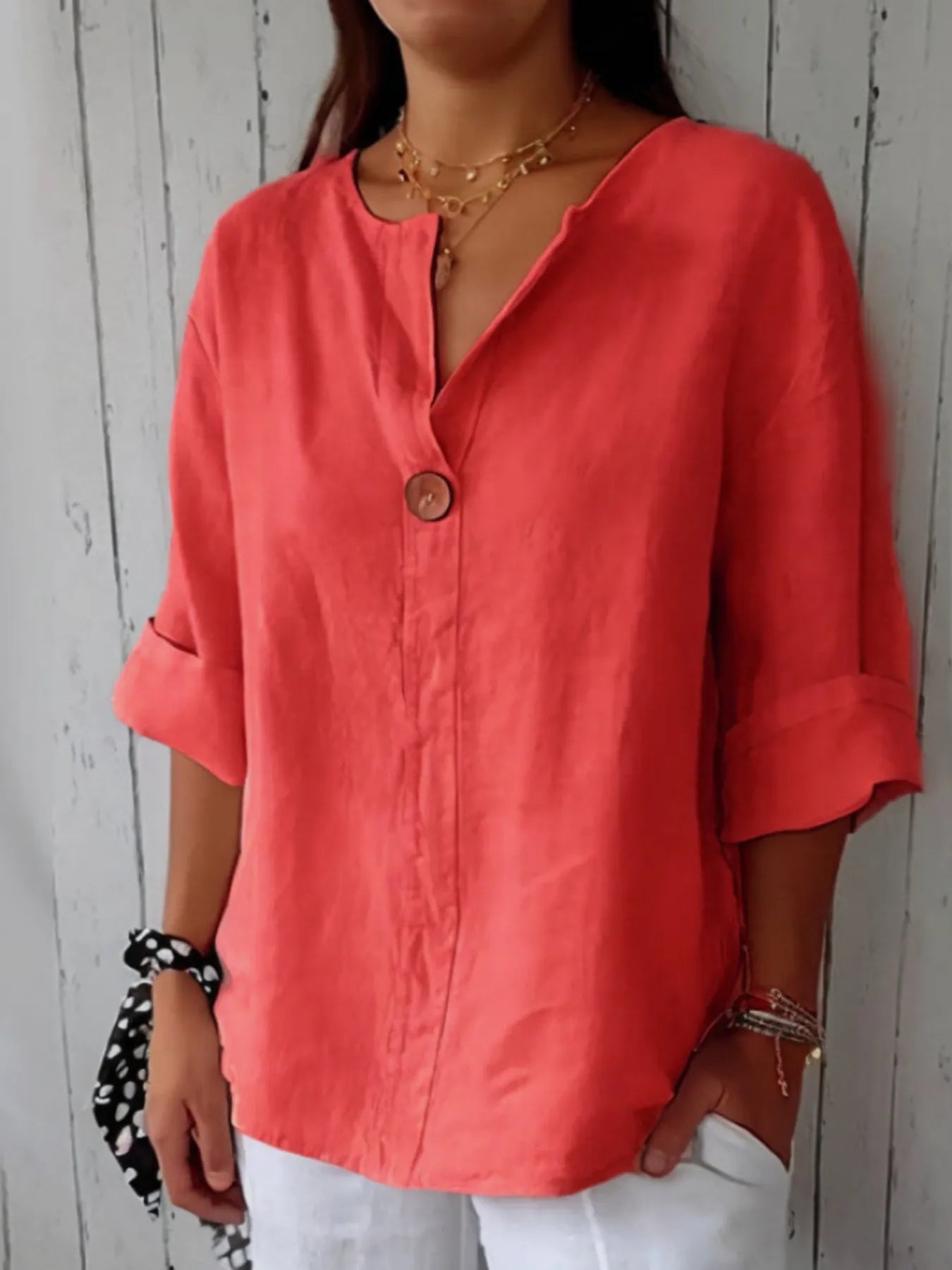 Chemisier casual grande taille blouse for women -8
