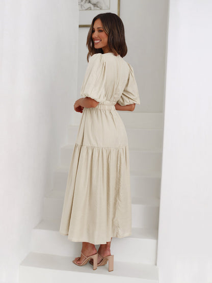 Puff sleeves dress for women | Enola -9