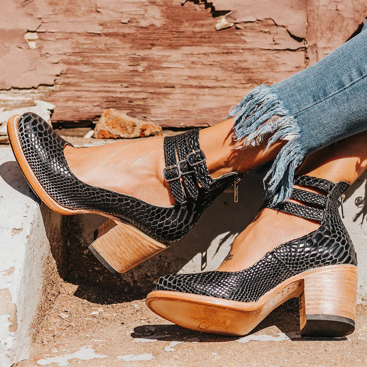 Vintage ankle strap sandal heels for women | Verona