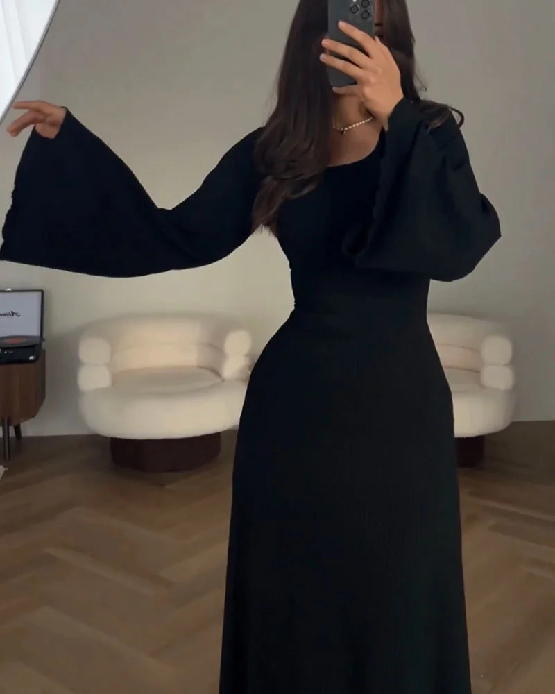Elegant long-sleeve dress for women | Allyson -8