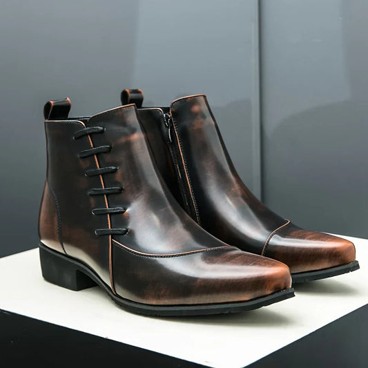 Classic leather everyday dress boots for men | Samuel Thatcher -1