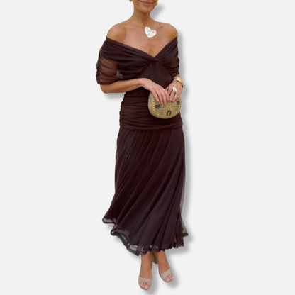 Elegeant V-neck maxi dress for women | Amara -8