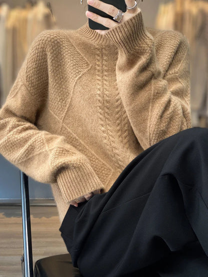 Cable-knit turtleneck jumper for women | Ellis -8