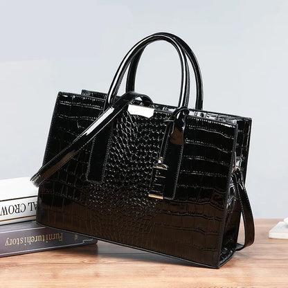 Luxury crocodile pattern tote bag for women | Fiorenza -2