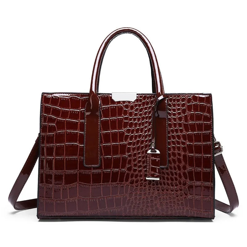 Luxury crocodile pattern tote bag for women | Fiorenza -3