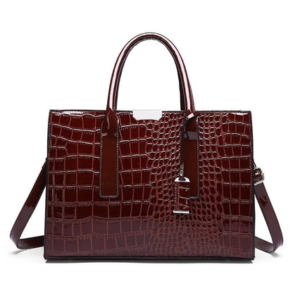 Luxury crocodile pattern tote bag for women | Fiorenza -3