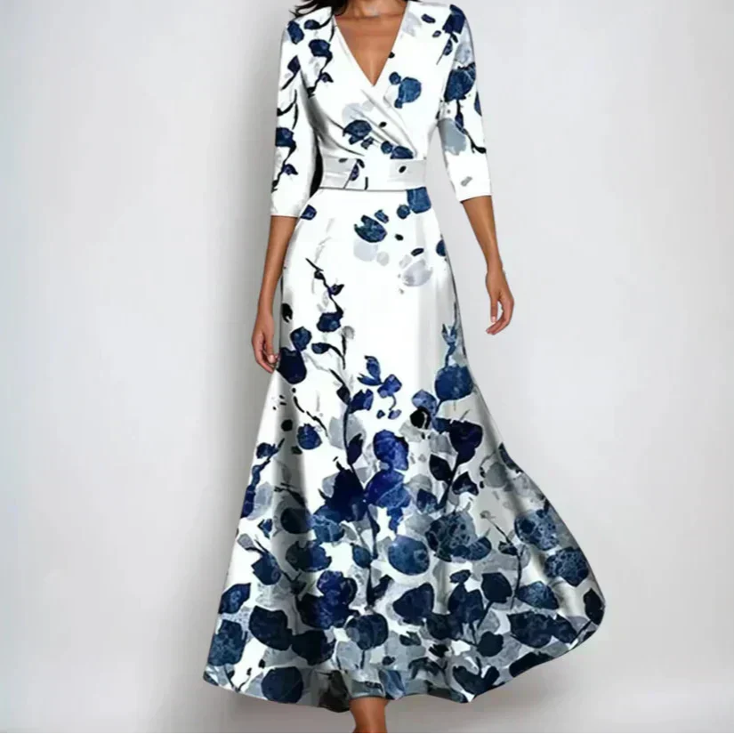 Floral dress with flowing silhouette for women | Emily