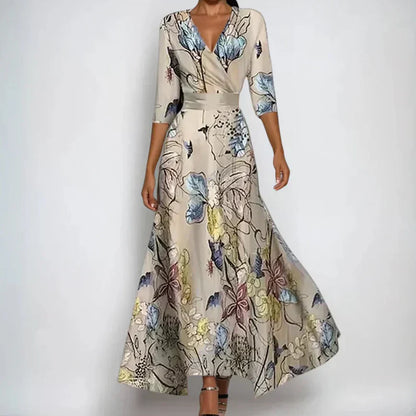 Floral dress with flowing silhouette for women | Emily