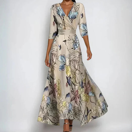 Floral dress with flowing silhouette for women | Emily