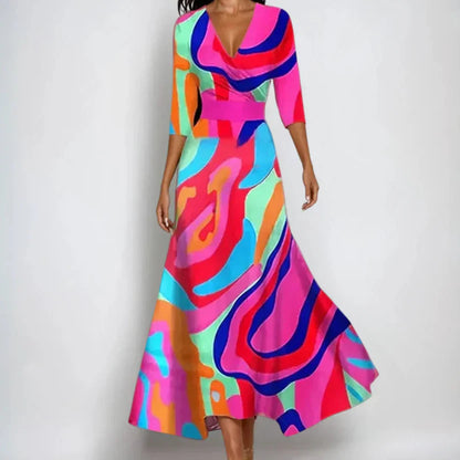 Floral dress with flowing silhouette for women | Emily