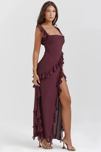 Maxi dress slit for women | Alessia -1