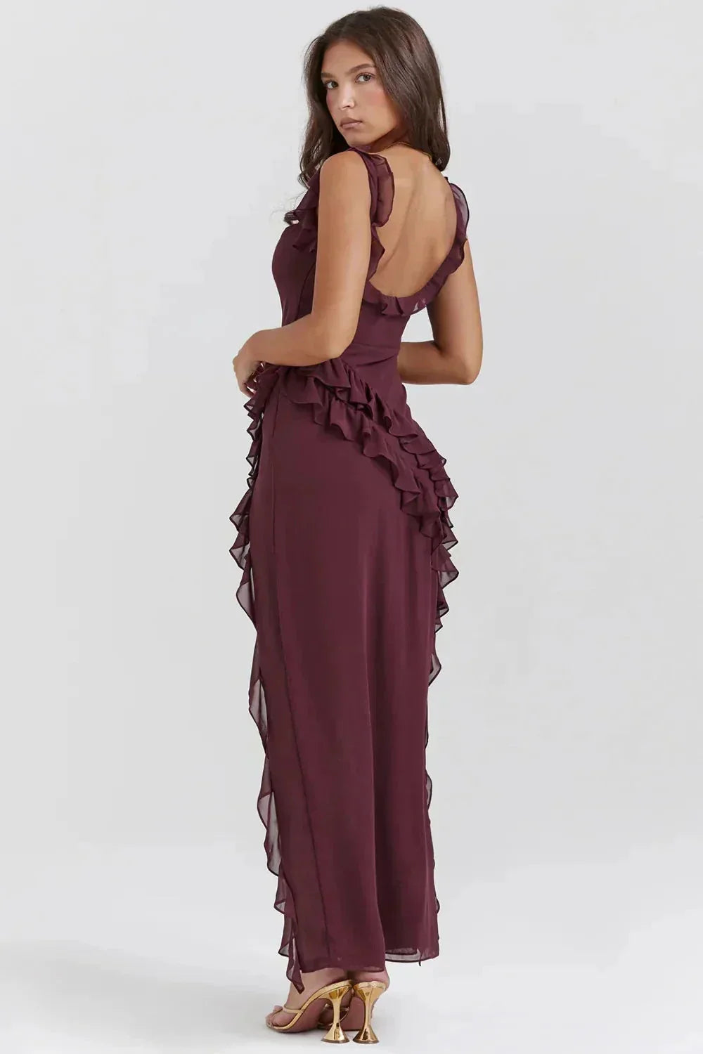 Maxi dress slit for women | Alessia -2