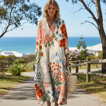 Talia botanical print midi dress for women -2