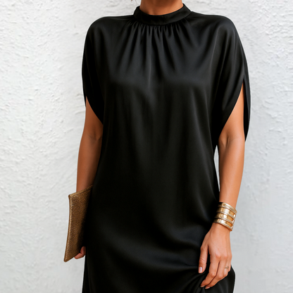 Elegant draped mini dress for women | Seraphine -2