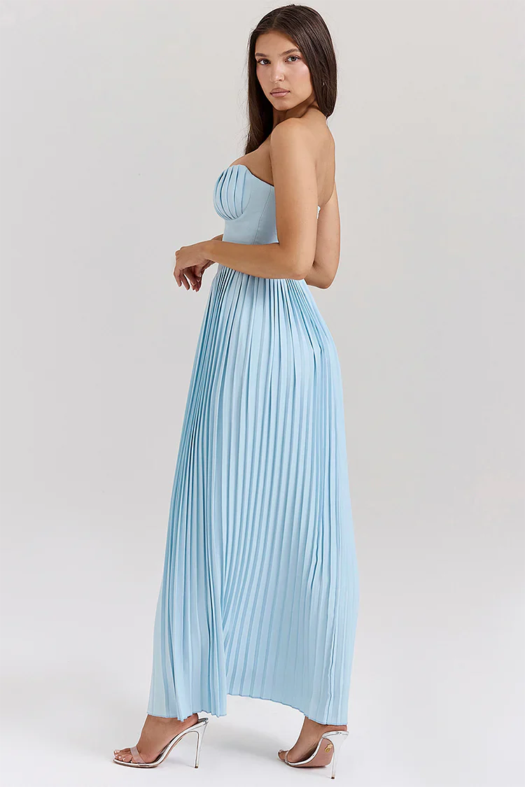 Strapless pleated dress for women | Giselle -3