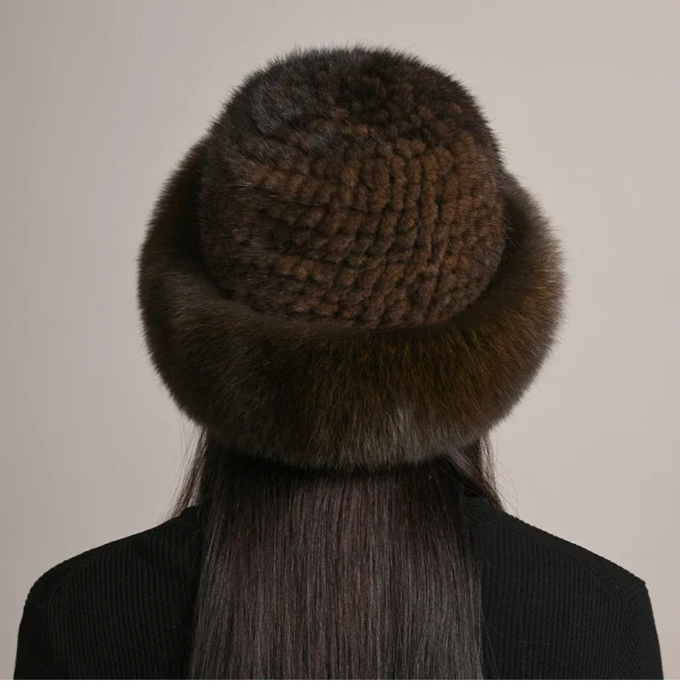 Valentina mink fur hat for women | Aurora -7