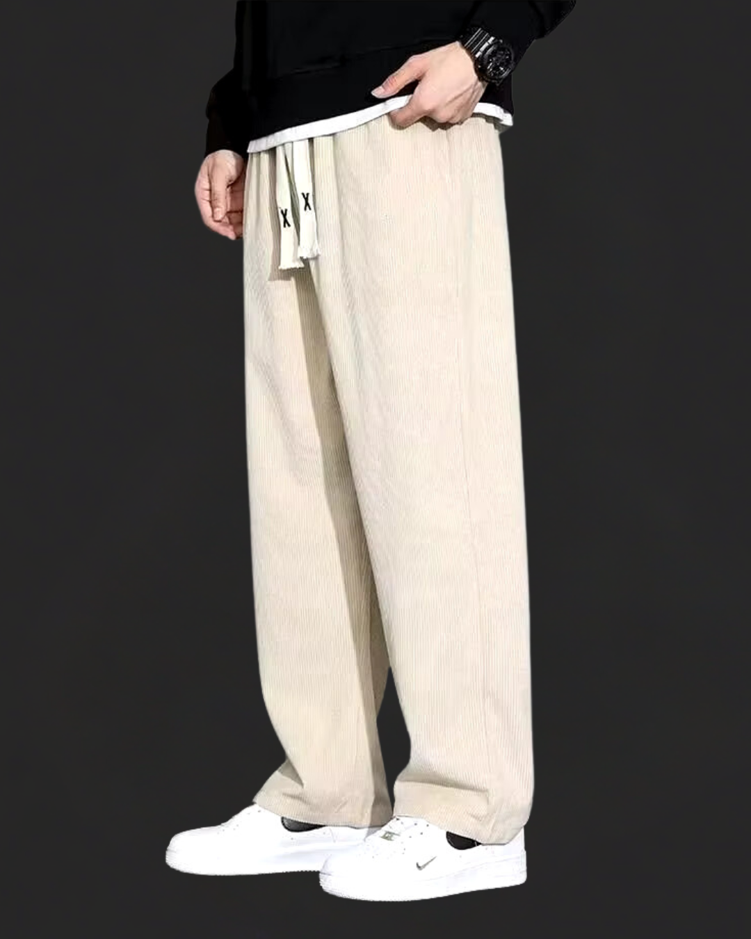 Classic relaxed corduroy everyday trousers for men -4