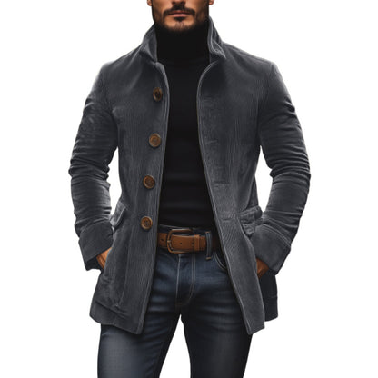 Slim-fit corduroy coat for men | Emerson -8