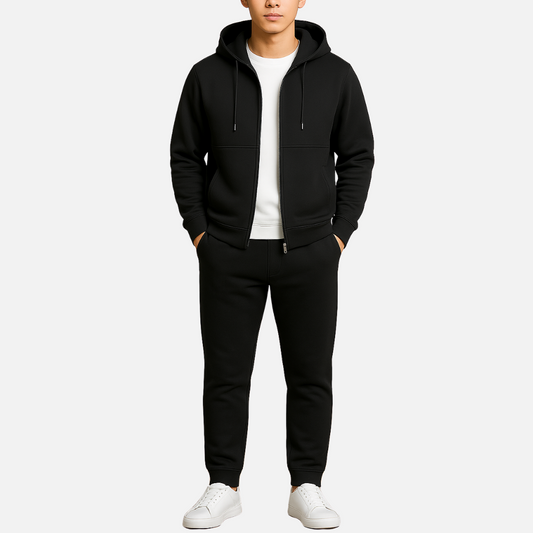 Luxury zip-up smart casual tracksuit set for men -1