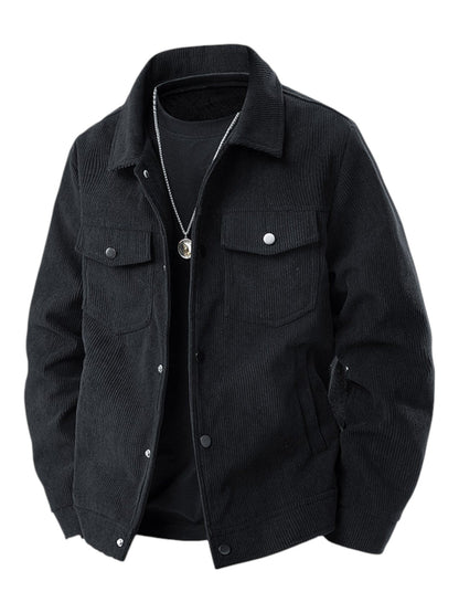 Corduroy snap front jacket for men | Rowan -1