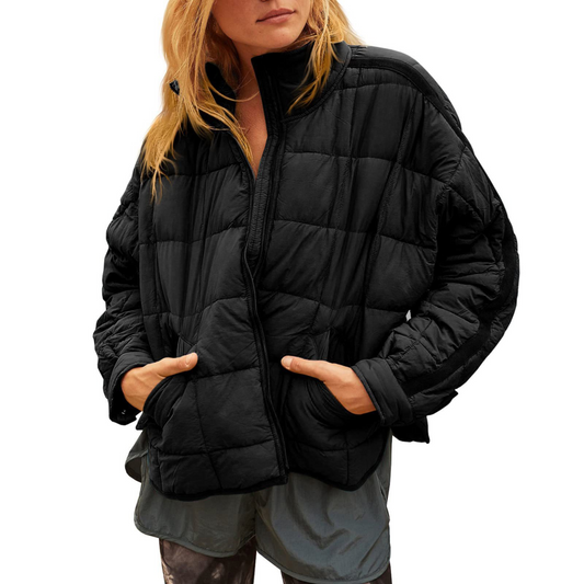 Lightweight compact zip puffer jacket for women | April -1