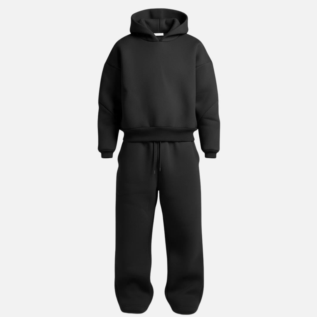 Oversized streetwear hoodie tracksuit set for men -2