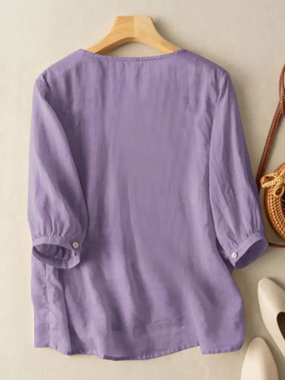 Embroidered cotton boho blouse for women | Florence -10