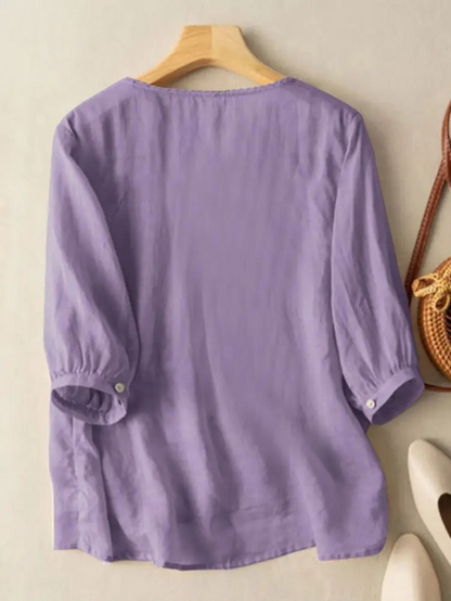 Embroidered cotton boho blouse for women | Florence -10