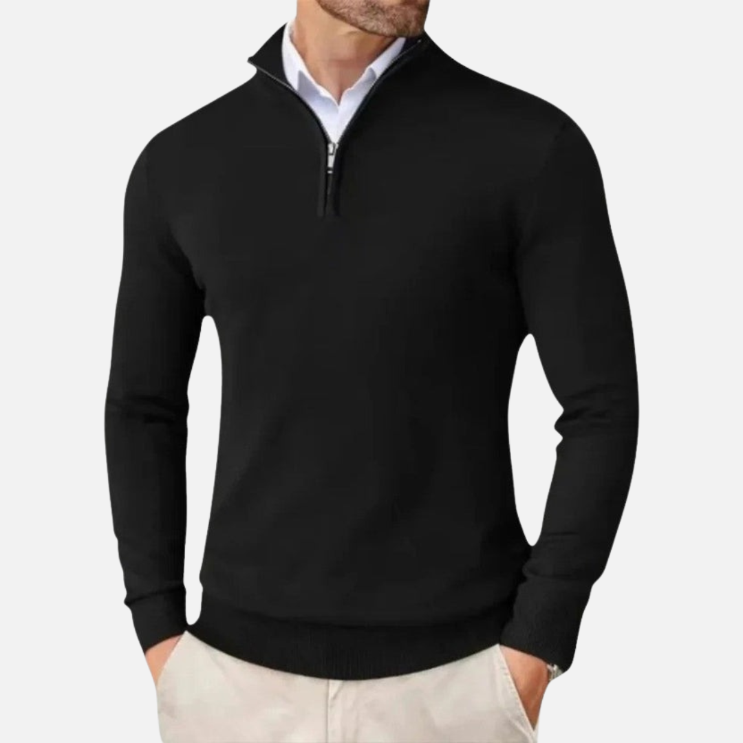 Classic cashmere quarter-zip everyday jumper for men -4