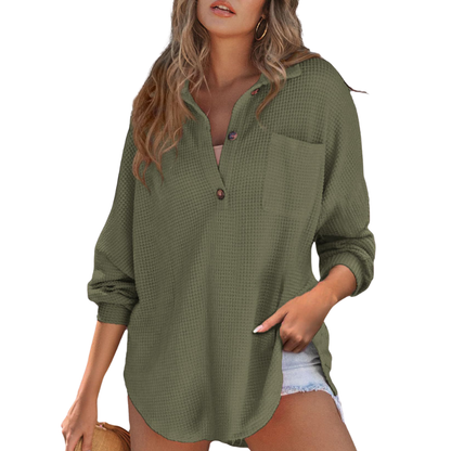 Lightweight V-neck tunic blouse for women | Kathryn