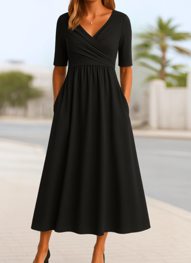Stylish crossover everyday dress for women | Monica -3