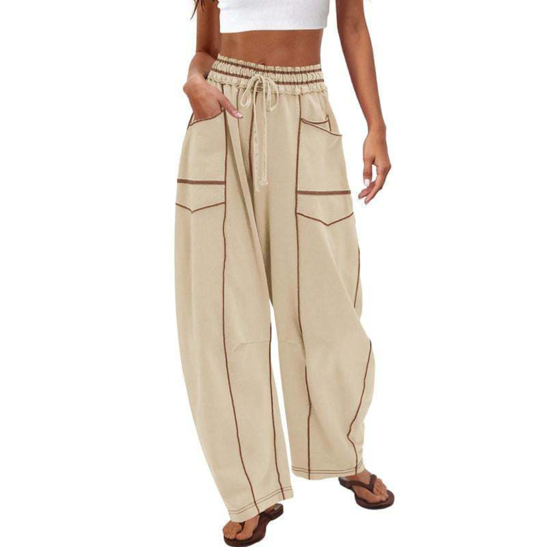 Comfy baggy-leg everyday lounge trousers for women | Avanita -1