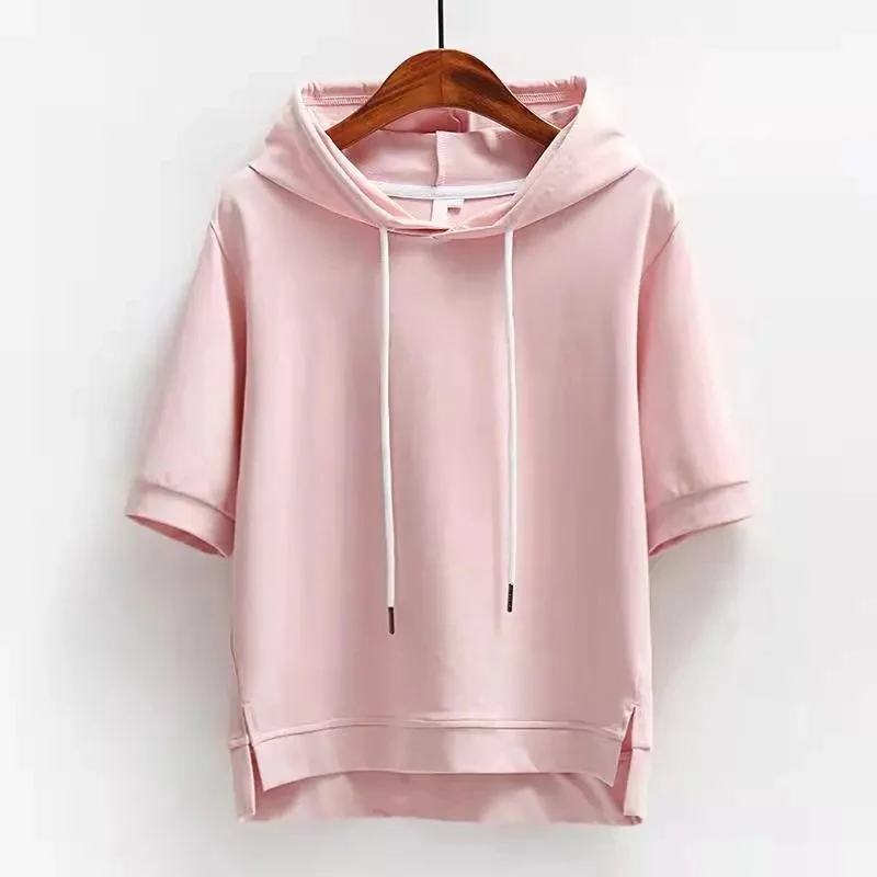 Short-sleeve hoodie boxy fit for women | Arlo -1
