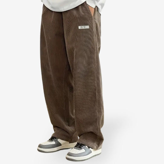 Relaxed vintage-style corduroy trousers for men -1