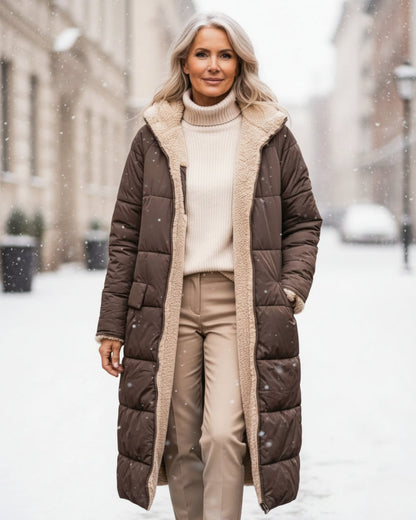 Warm sherpa-lined winter coat for women | Eleanor -2
