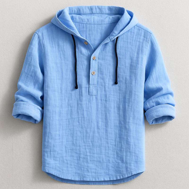 Casual hooded shirt relaxed fit hoodie for men -1