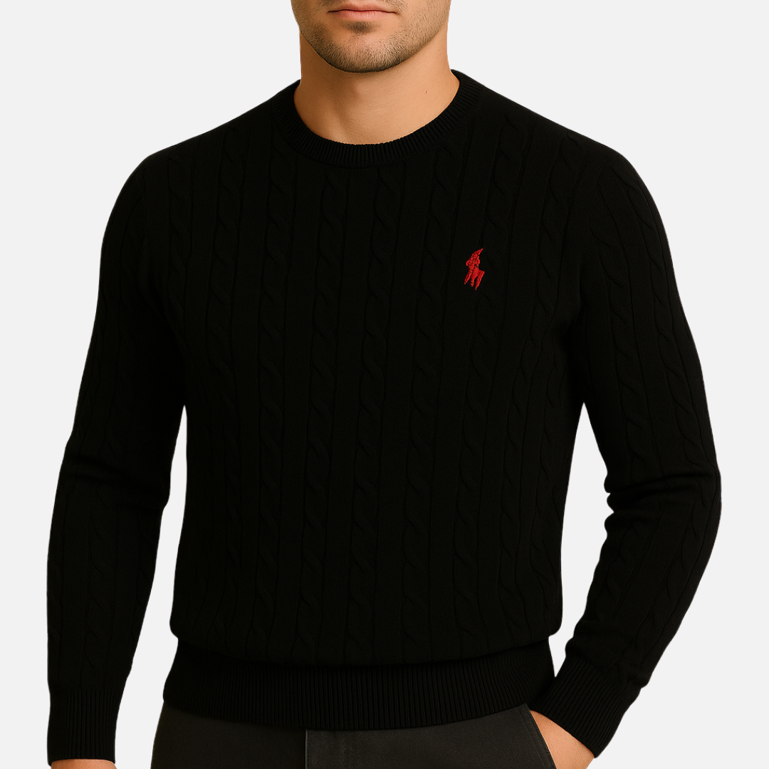 Classic cable-knit pullover everyday jumper for men -2