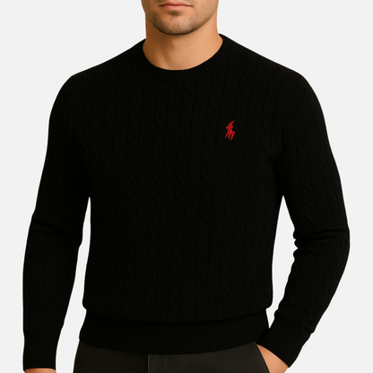 Classic cable-knit pullover everyday jumper for men -2