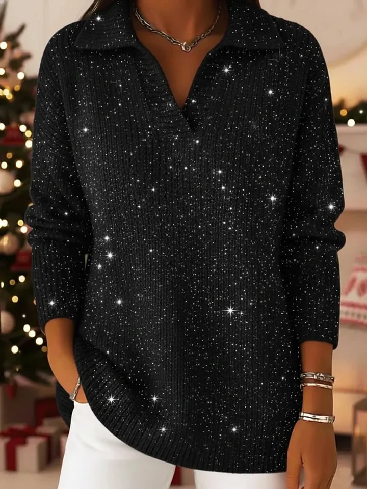 Classic polo-neck everyday knit sweater for women | Léonie -6