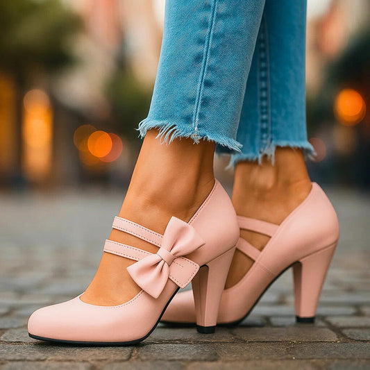 Classic bow-detail elegant heels for women | Bella -1