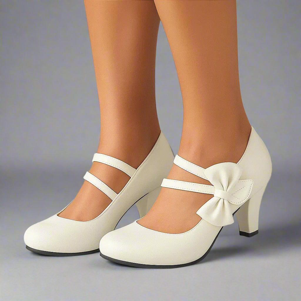 Classic bow-detail elegant heels for women | Bella -7