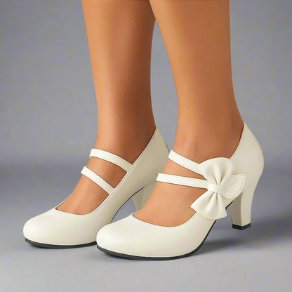 Classic bow-detail elegant heels for women | Bella -7